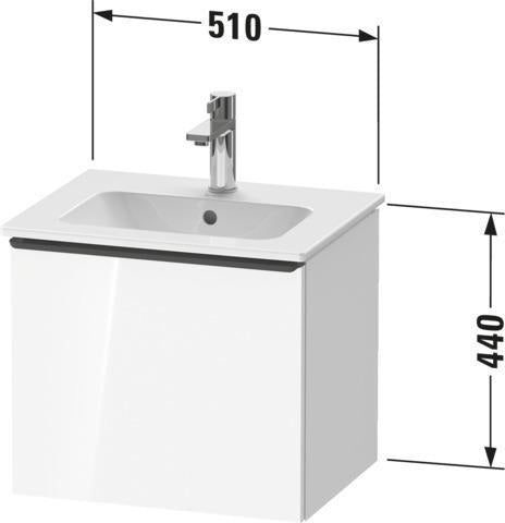 DURAVIT D-Neo Waschtischunterbau 510 mm Eiche Schwarz Matt mit Bronze Griff