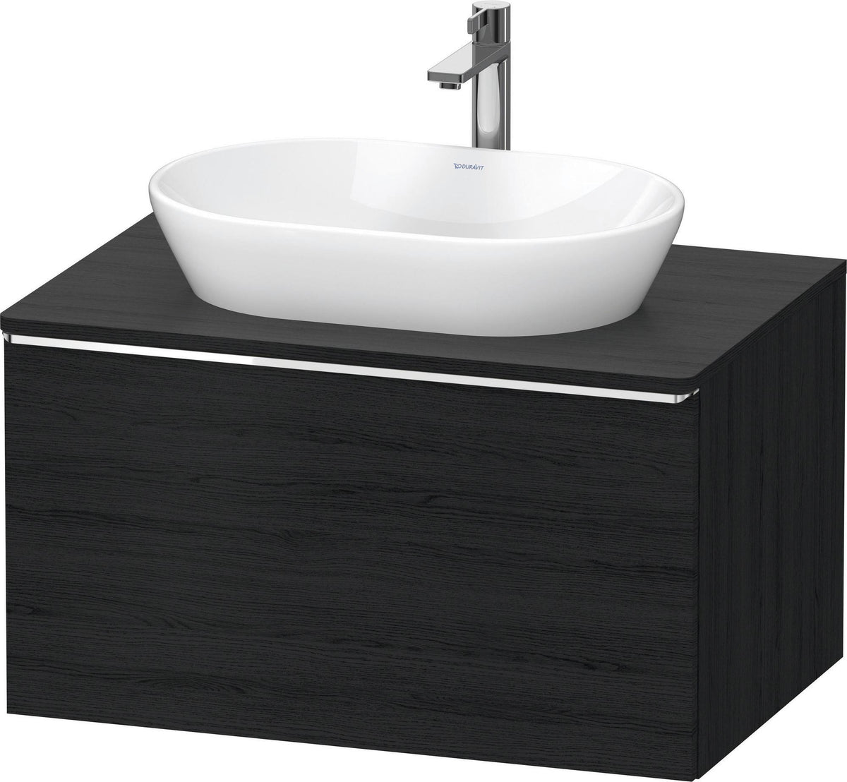 DURAVIT D-Neo Konsolenwaschtischunterbau 800 mm betongrau matt mit Bronze-Griff und Soft-Close-Auszug