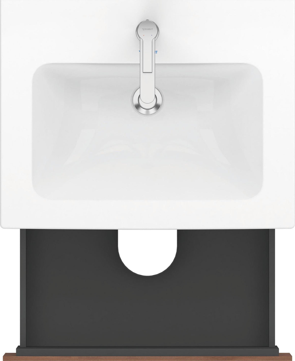Duravit L-Cube Waschtischunterbau 820 mm taupe matt mit 2 Schubkästen und Tip-On-Technik