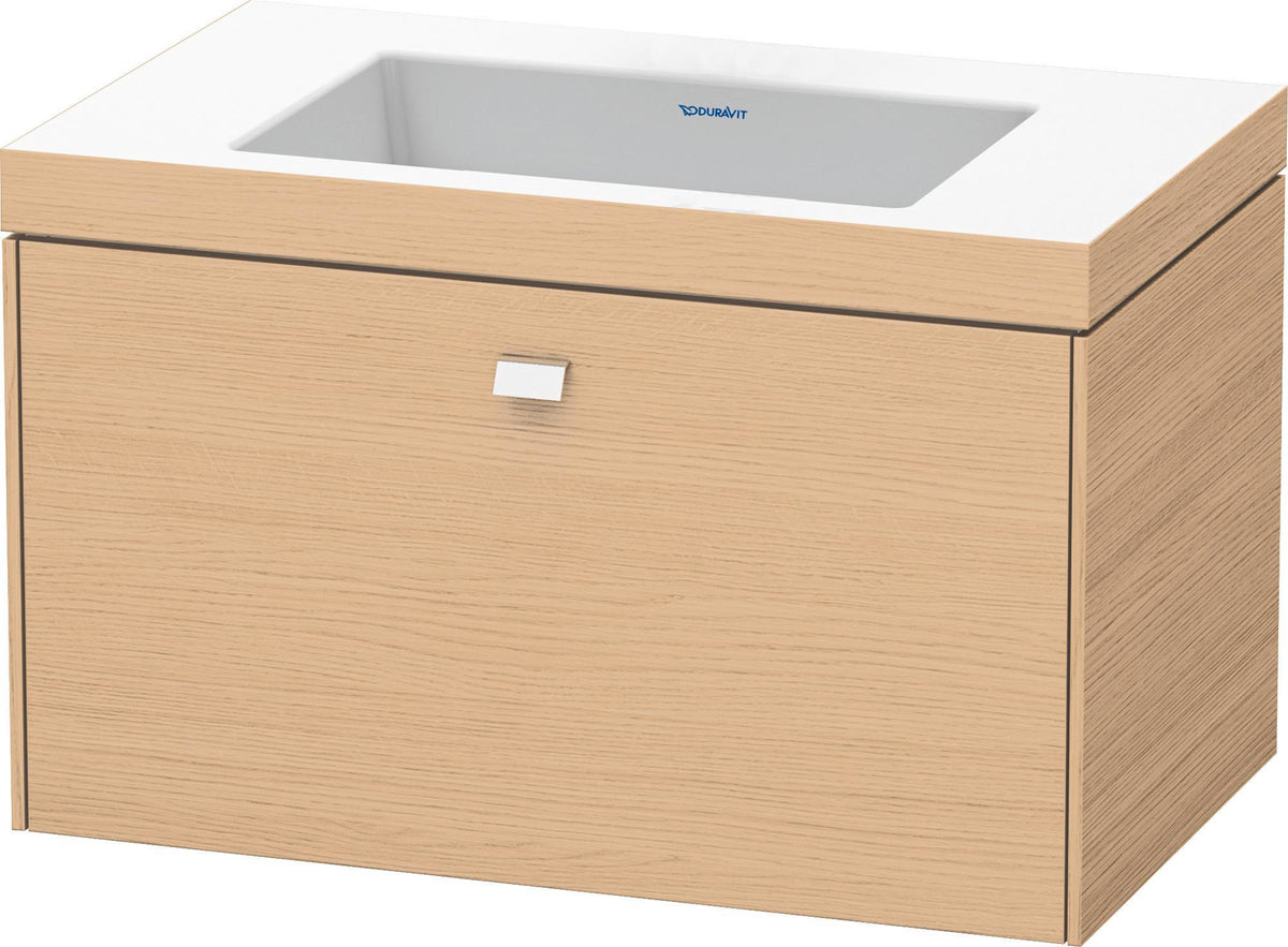 DURAVIT Brioso c-bonded Waschtischset 800 mm mit Unterschrank, 1 Auszug, betongrau matt
