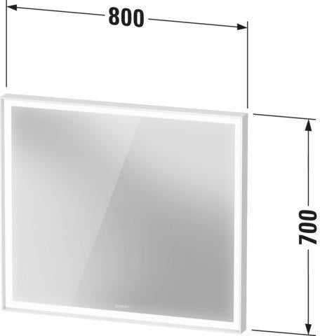 DURAVIT L-Cube Lichtspiegel 650x700 mm, graphit matt, LED, Sensorschalter, IP44