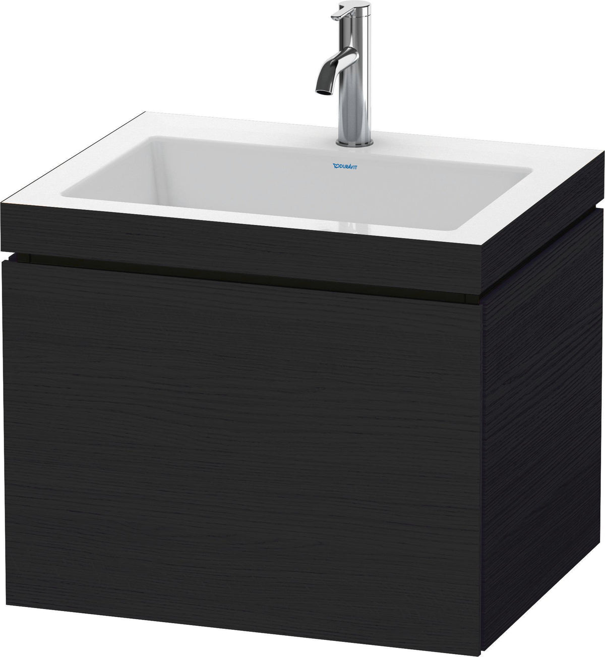 DURAVIT L-Cube Waschtischset mit Vero Air 600 mm, Eiche Schwarz, wandhängend, 1 Auszug, c-bonded