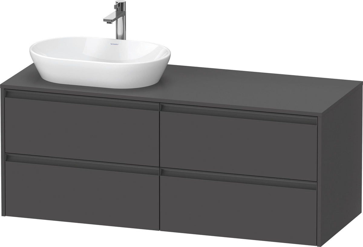Duravit Ketho.2 Waschtischunterbau 1400 mm betongrau matt mit 4 Schubkästen