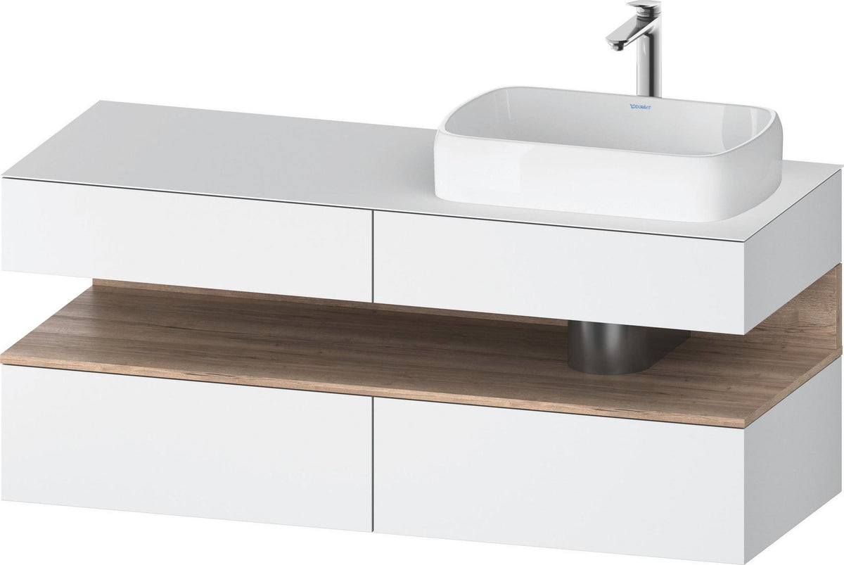 DURAVIT Qatego Konsolenwaschtischunterbau 1400 mm Weiß Matt Eiche Schwarz Matt wandhängend