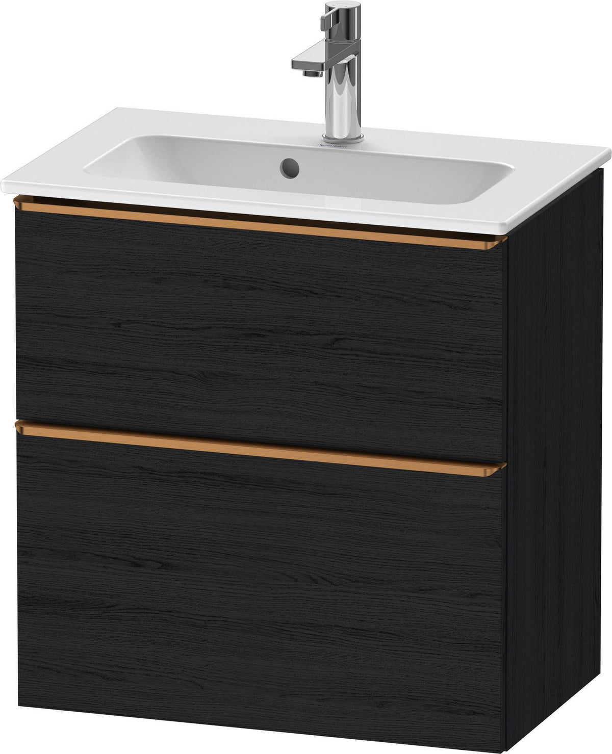 Duravit D-Neo Waschtischunterbau 610 mm betongrau matt mit Soft-Close und Bronze-Griff