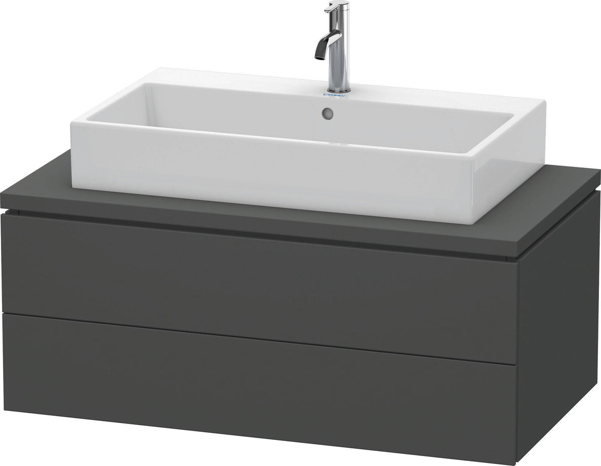 Duravit L-Cube Konsolenwaschtischunterbau 1020 mm betongrau matt mit 2 Schubkästen und Tip-On-Technik