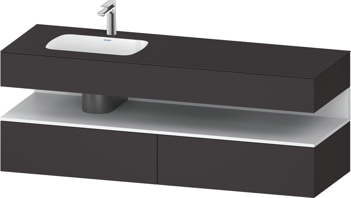 DURAVIT Qatego Studio F. A. Porsche Einbauwaschtisch mit Konsolenwaschtischunterbau 1600 mm Weiß Matt