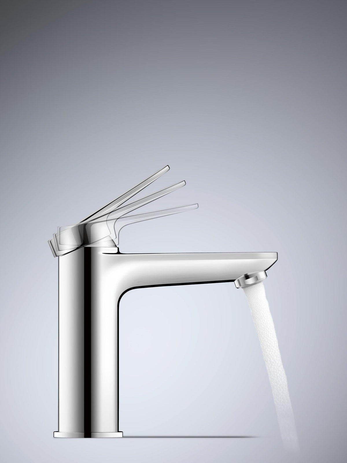 Duravit Wave Einhebel-Waschtischmischer FreshStart mit Zugstange, Chrom – 122 mm Ausladung
