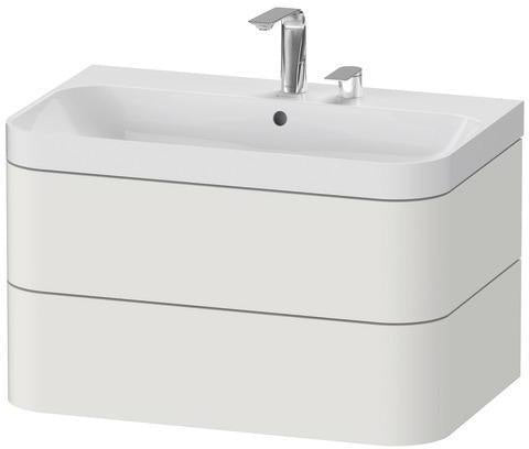 Duravit Waschtischset HAPPY D.2 PLUS 775x490mm ein Hahnloch taupe supermatt