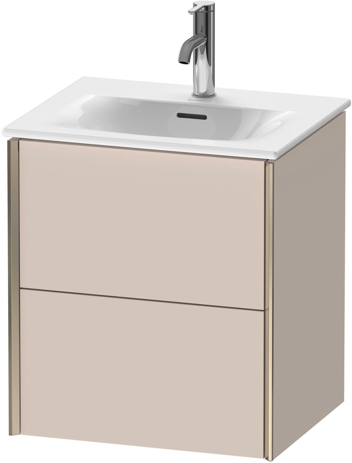 Duravit XViu Waschtischunterbau wandhängend 557 mm taupe matt mit Tip-On-Technik und Soft-Close