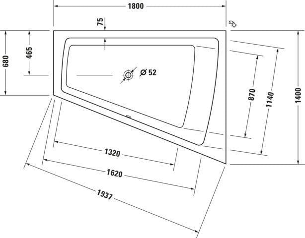 DURAVIT Paiova Whirlwanne 1800x1400 mm mit Air-System, weiß, Einbau, Ecke rechts
