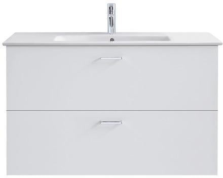 Duravit XBase Waschtischunterbau wandhängend 600 mm, 2 Schubkästen, weiß matt, Soft-Close