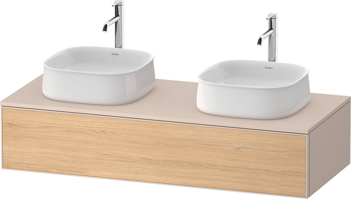 Duravit Zencha Konsolen-Waschtischunterbau 1300 mm Eiche Anthrazit mit Tip-on und Soft-Close