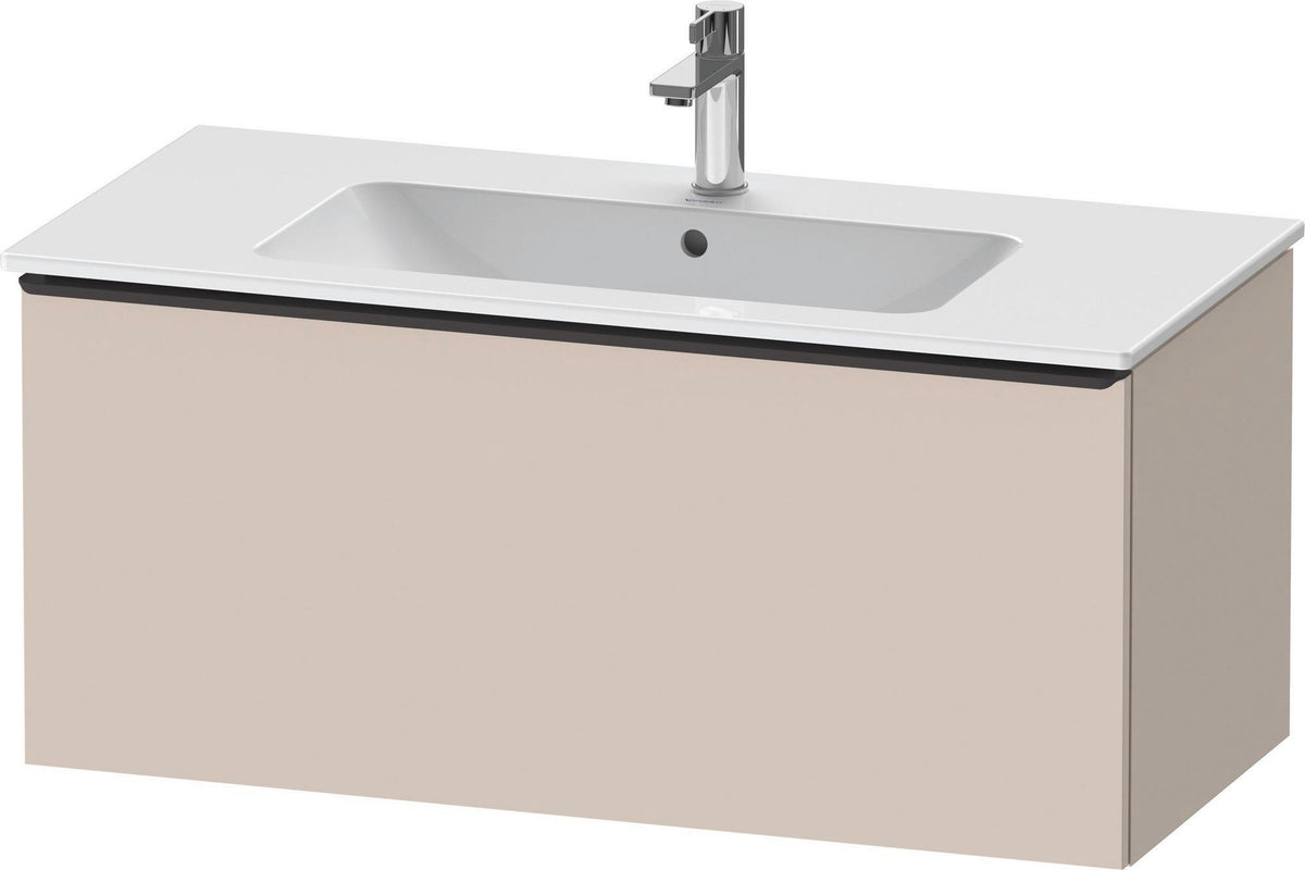 Duravit D-Neo Waschtischunterbau 1010 mm, 1 Auszug, Weiß Matt, Griff Bronze Gebürstet, Wandhängend