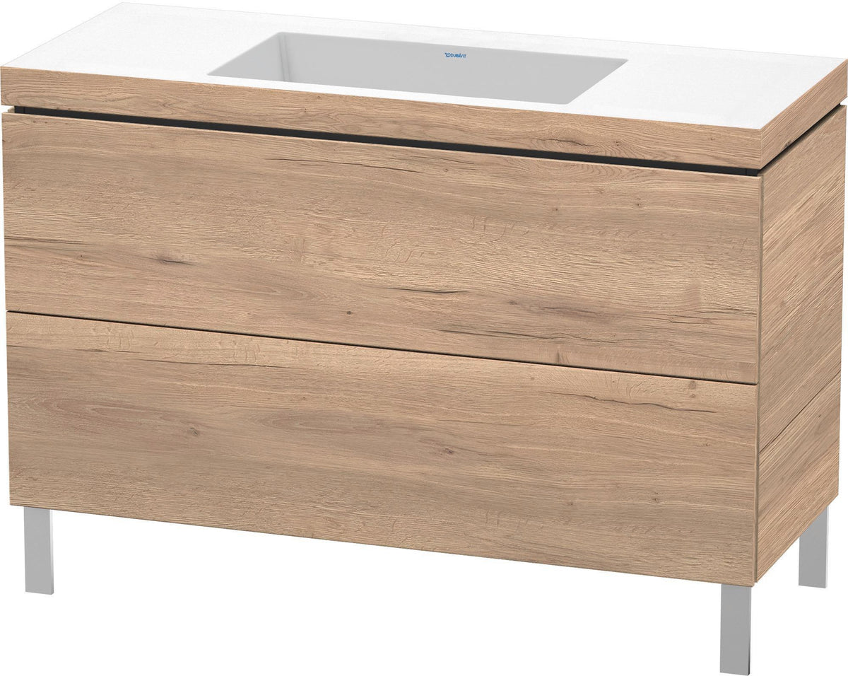 Duravit L-Cube c-bonded Waschtischunterbau Set 1200 mm Eiche mit 2 Auszügen und Tip-on Technik