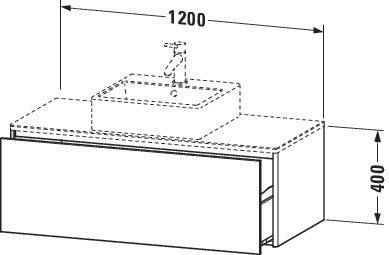 Duravit XSquare Waschtischunterbau 1200 mm wandhängend – Sand-matt mit Konsole