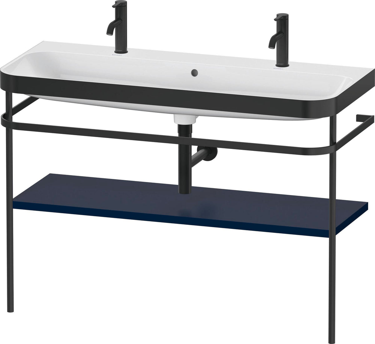 DURAVIT Happy D.2 c-bonded Waschtischset 1175 mm mit Metallkonsole, Taupe seidenmatt