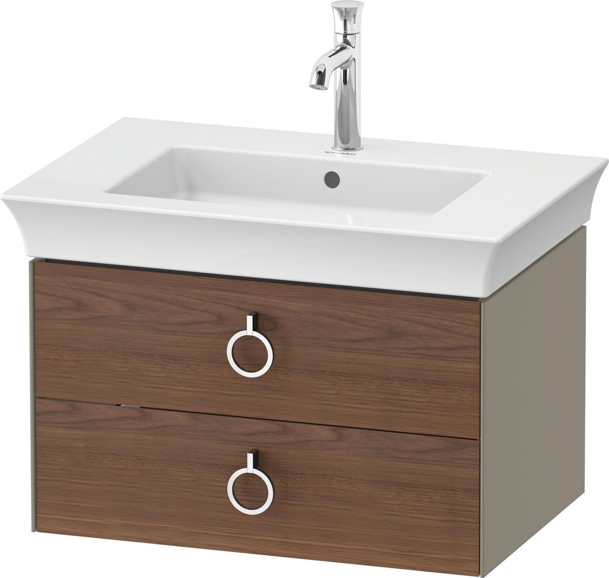 Duravit White Tulip Waschtischunterbau wandhängend 684 mm mit 2 Schubkästen und Griff, weiß seidenmatt