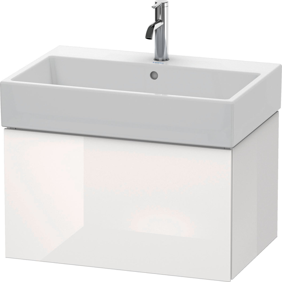 Duravit L-Cube Waschtischunterbau 684 mm weiß matt, 1 Auszug, wandhängend, Tip-On