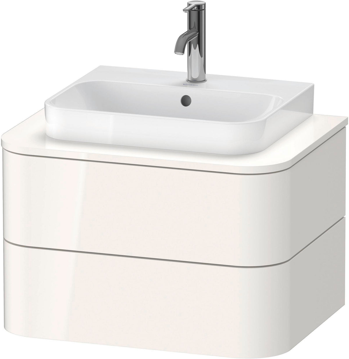 DURAVIT Happy D.2 Konsolenwaschtischunterbau wandhängend 650 mm, 2 Schubkästen, weiß Hochglanz