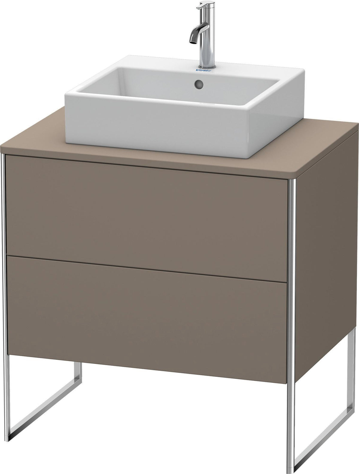 Duravit XSquare Waschtischunterbau bodenstehend 800 mm Flannel Grey Hochglanz mit 2 Auszügen