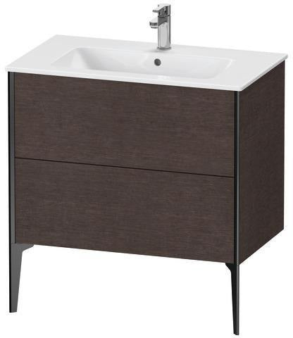 Duravit XVIU Waschtischunterbau 810 mm 2 Auszüge Nussbaum Mitte Korpus seidig-matt
