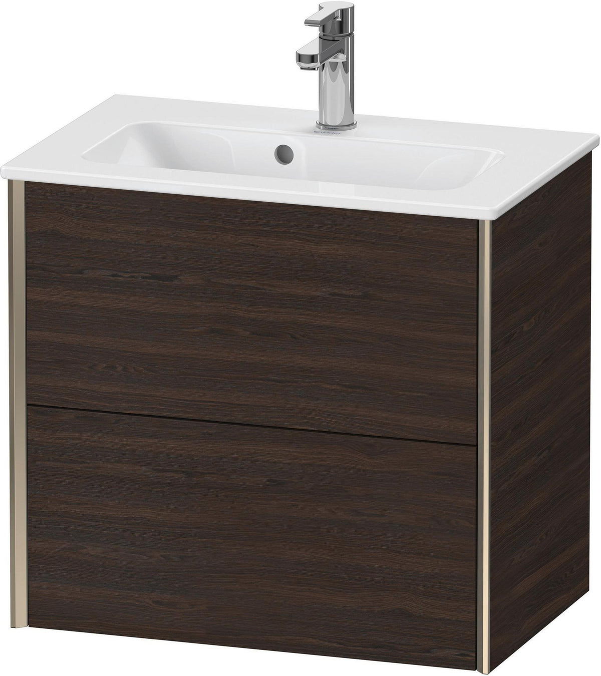 DURAVIT XViu Waschtischunterbau wandhängend 610 mm, 2 Schubladen, champagner matt/weiß matt