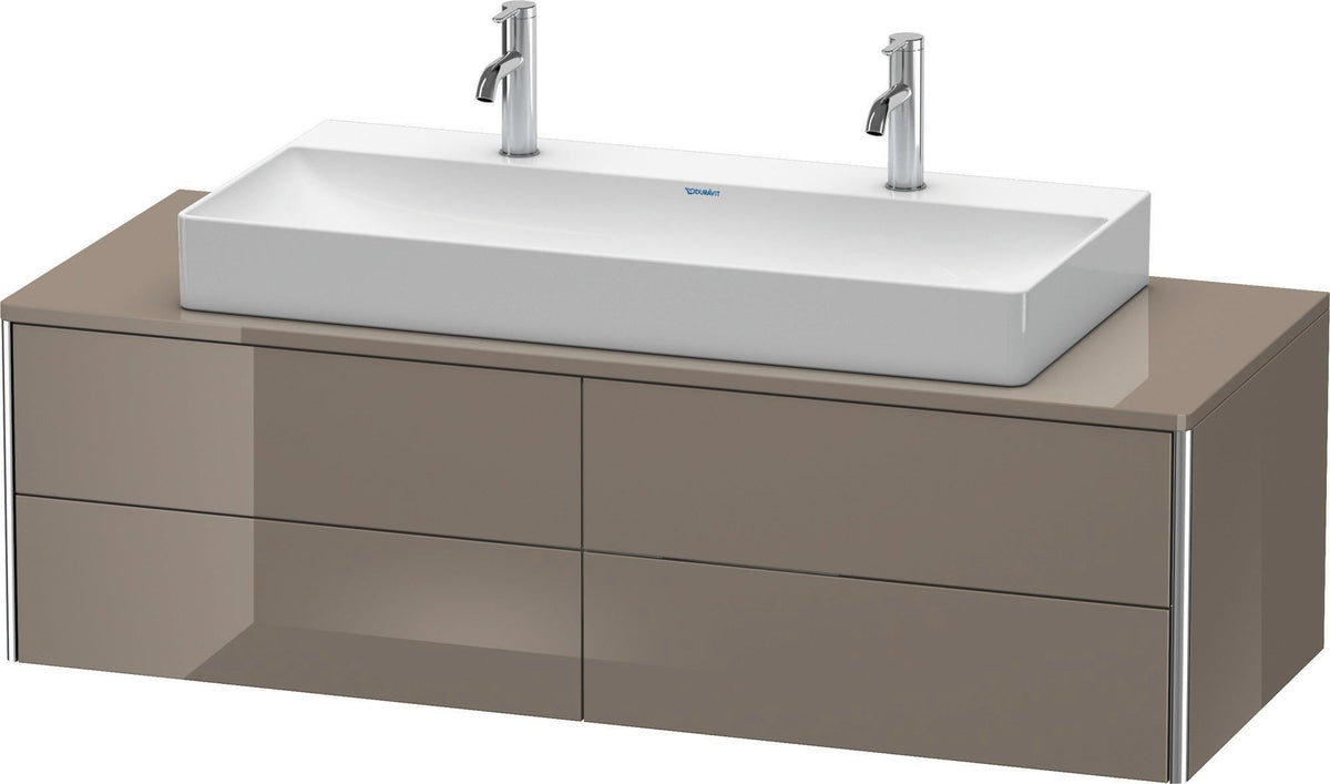 DURAVIT XSquare Waschtischunterbau 1400 mm, 4 Schubkästen, betongrau matt, wandhängend