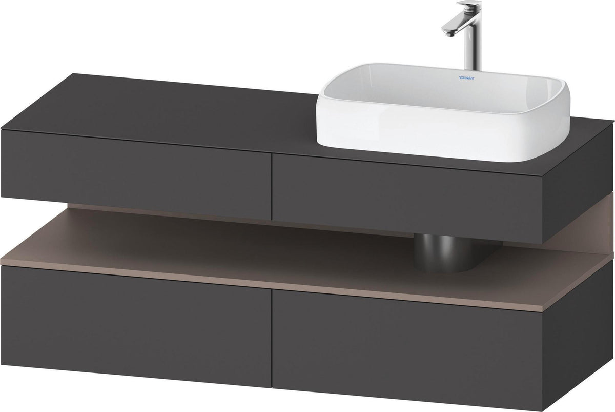 DURAVIT Qatego Konsolenwaschtischunterbau 1400 mm Weiß Matt Eiche Schwarz Matt wandhängend