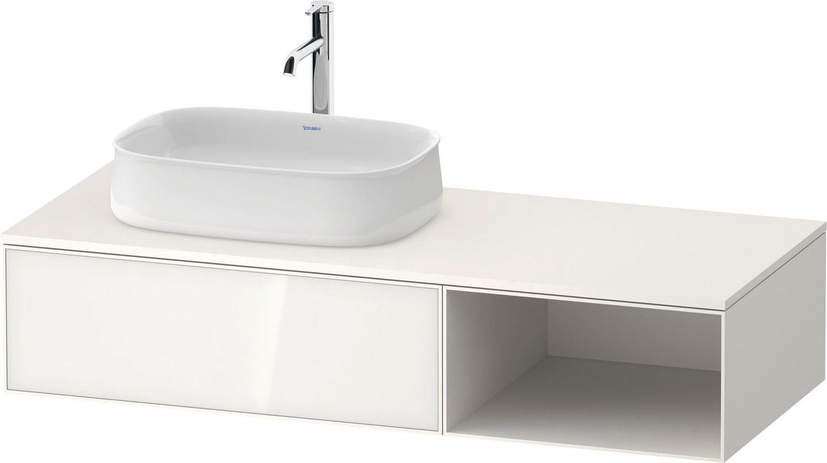 Duravit Zencha Konsolen-Waschtischunterbau 1300 mm Eiche Anthrazit mit Auszug und Tip-on-Technik