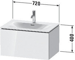 Duravit L-Cube Waschtischunterbau 720 mm taupe supermatt mit Tip-On-Technik