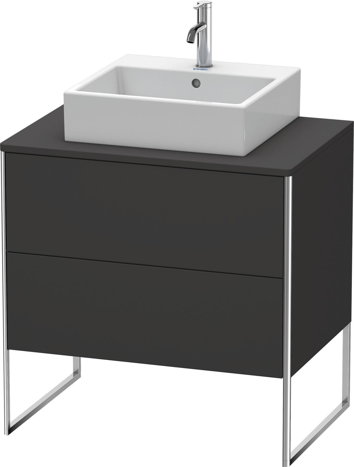 DURAVIT XSquare Waschtischunterbau bodenstehend 800 mm Graphit Supermatt mit 2 Auszügen