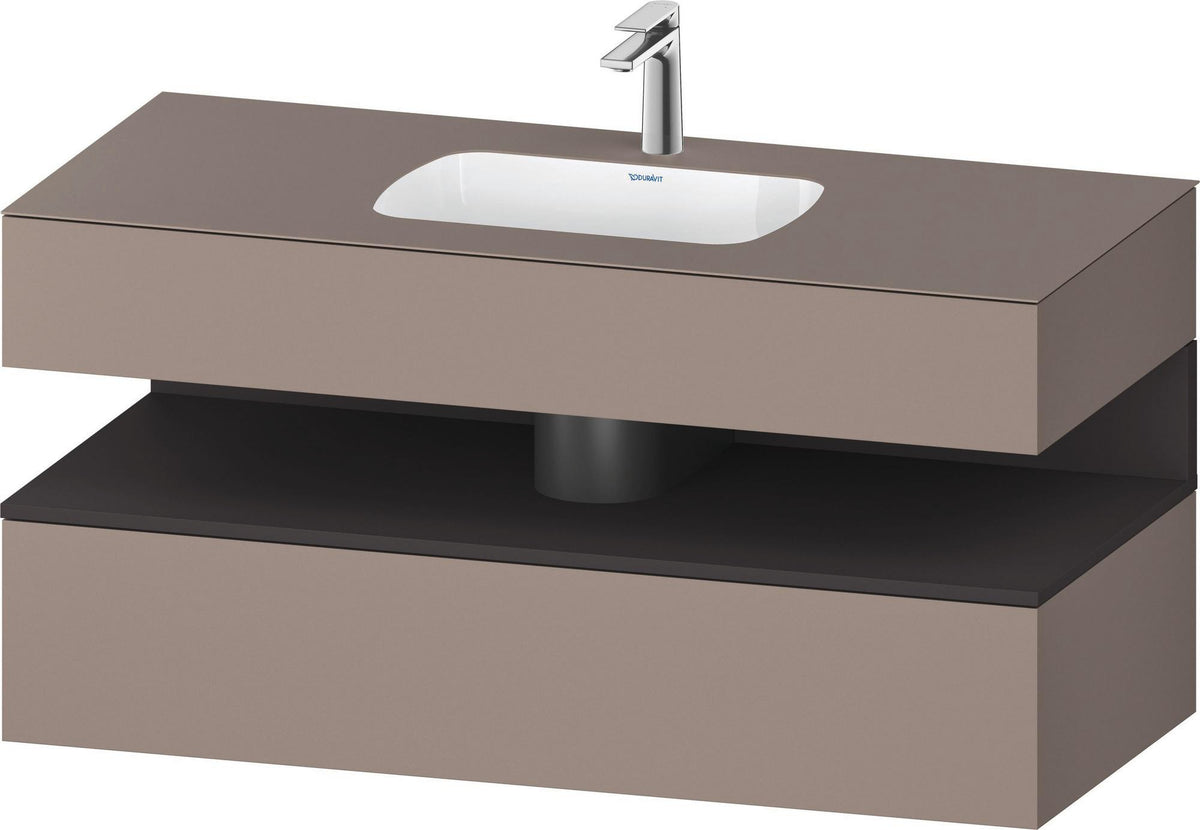 DURAVIT Qatego Studio F. A. Porsche Einbauwaschtisch mit Konsolenwaschtischunterbau 1200 mm Weiß Matt