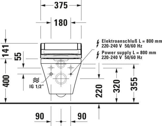 DURAVIT Dusch-WC Sitz SensoWash Classic Weiß 375x520 mm für DuraStyle mit Fernbedienung