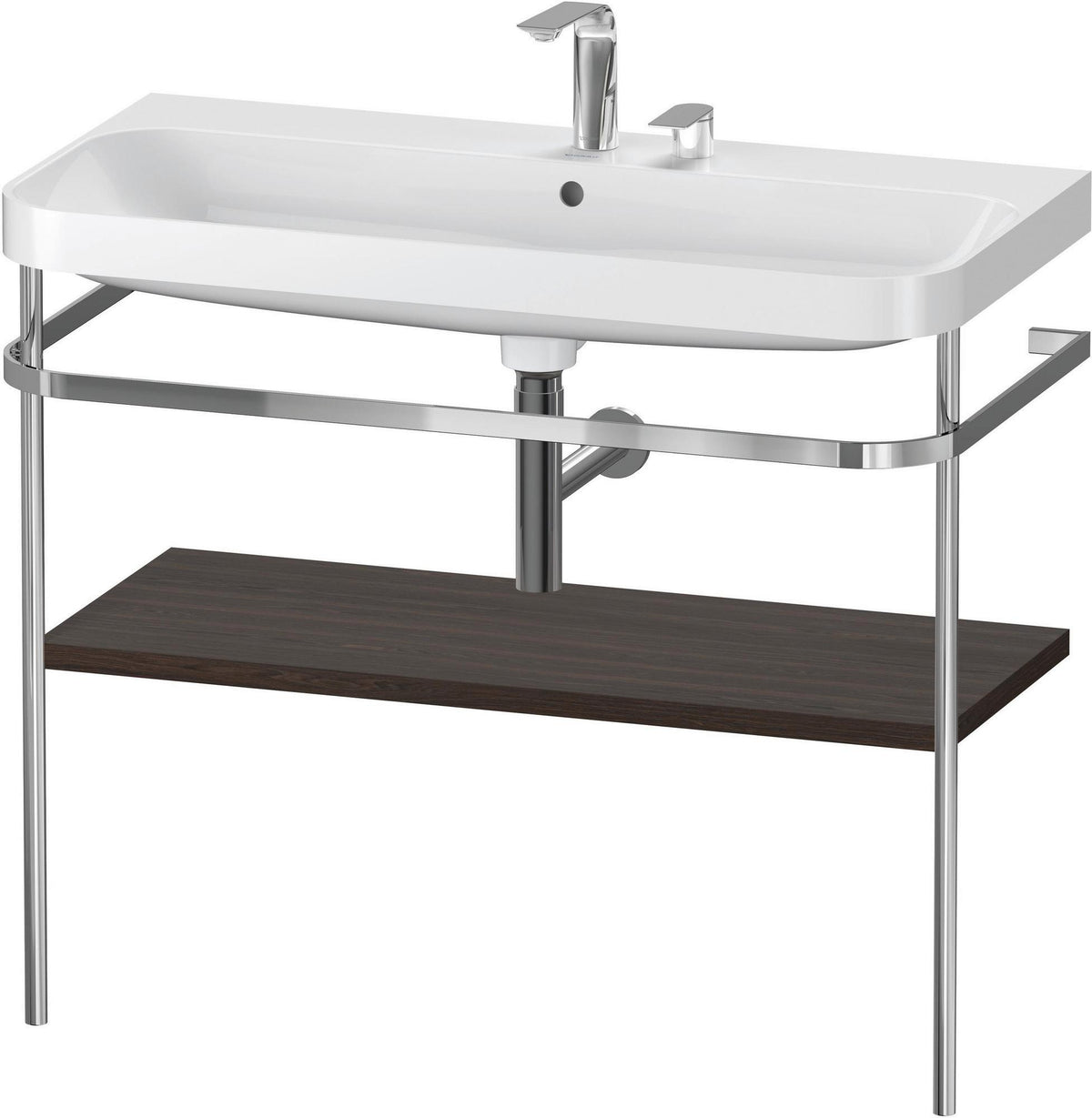 Duravit Happy D.2 c-shaped Waschtischset mit Metallkonsole, 975 mm, Taupe