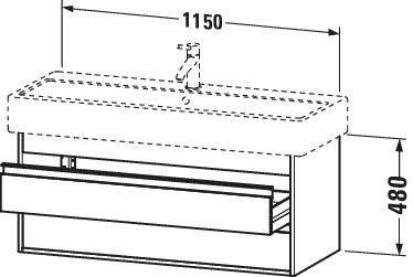 DURAVIT Ketho Waschtischunterbau wandhängend 1150 mm, 2 Schubkästen, weiß matt