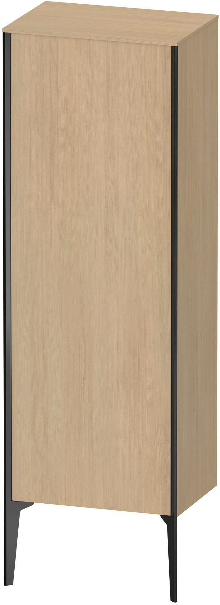 Duravit Halbhochschrank XViu 1330x500x360mm TA links schwarz matt/mediterrane eiche – Wandhängend mit Tip-on
