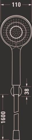 Duravit Brausehalterset Minus Flow in Chrom – Softrain, Rain & IntenseRain Strahlarten