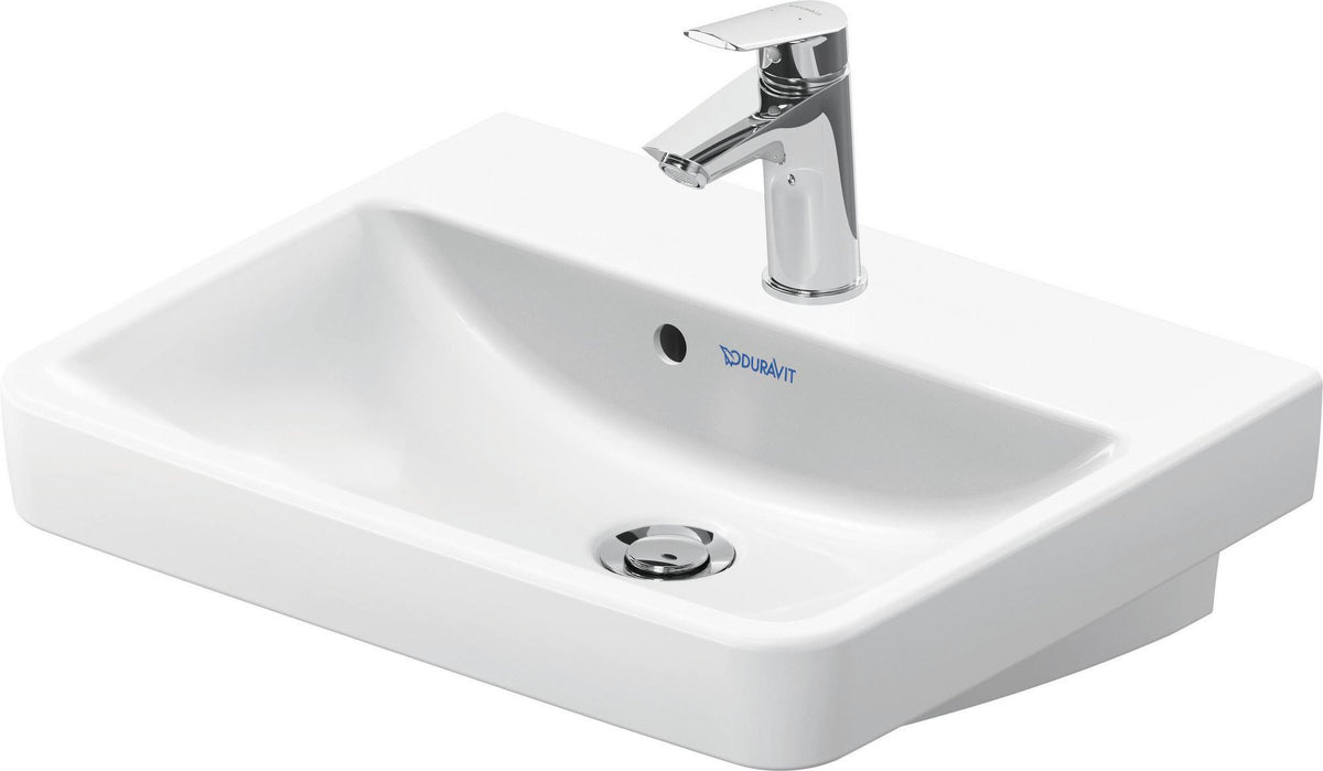 Duravit No.1 Handwaschbecken 500 mm weiß mit Überlauf und Hahnlochbank, wandhängend