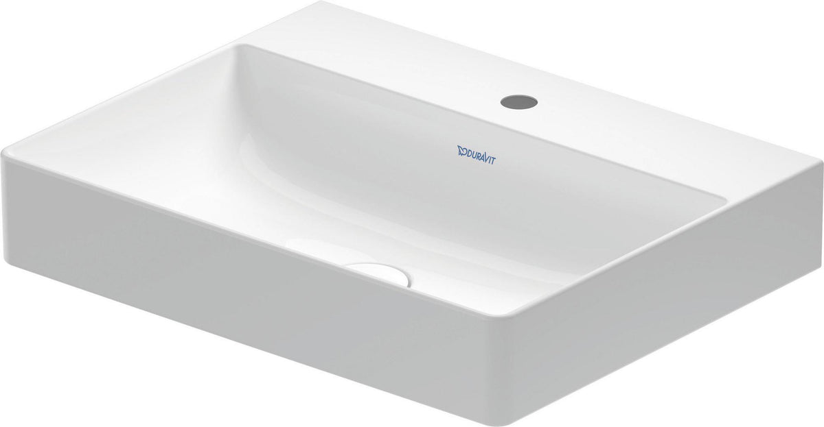 Duravit DuraSquare Waschtisch 600 mm weiß mit Hahnloch ohne Überlauf für Wandmontage