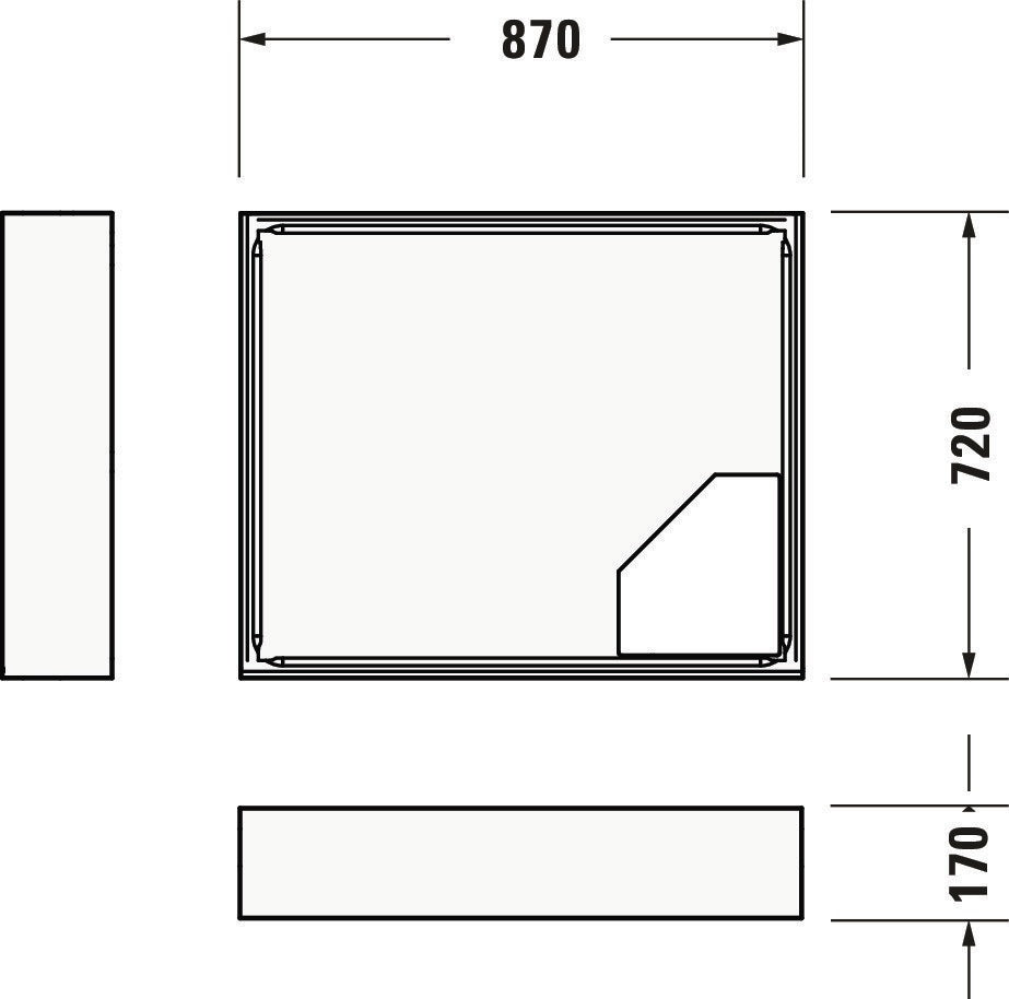 Duravit Wannenträger D-CODE 800x800 mm – Quadratischer Duschwannenträger aus Polystyrol