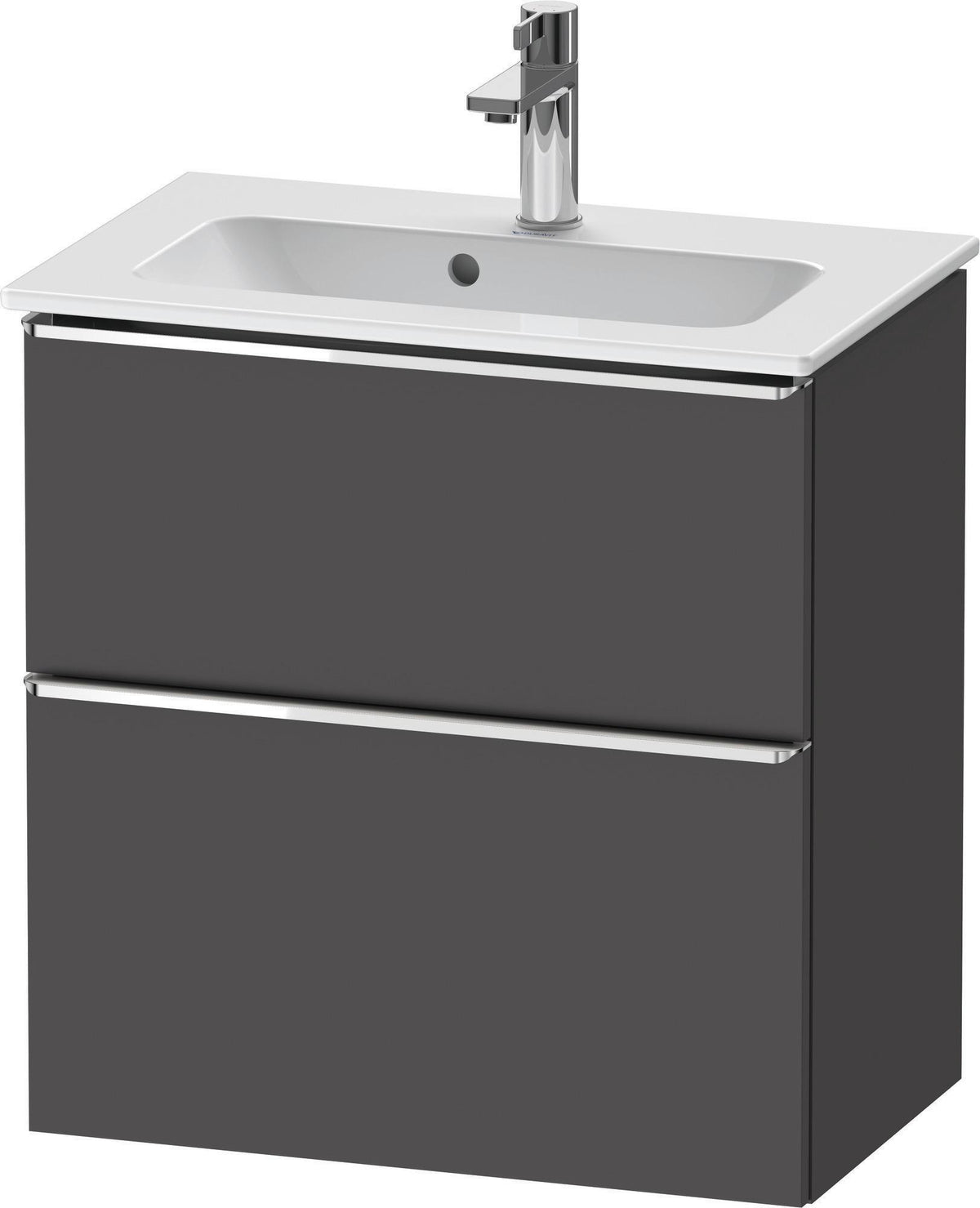 Duravit D-Neo Waschtischunterbau 610 mm betongrau matt mit Soft-Close und Bronze-Griff