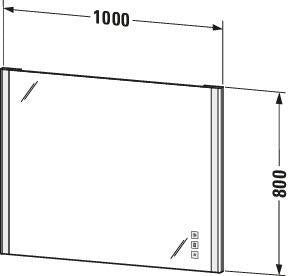 DURAVIT XSquare XS7011 Wandspiegel 600x800 mm mit Licht, Heizung & berührungsloser Bedienung