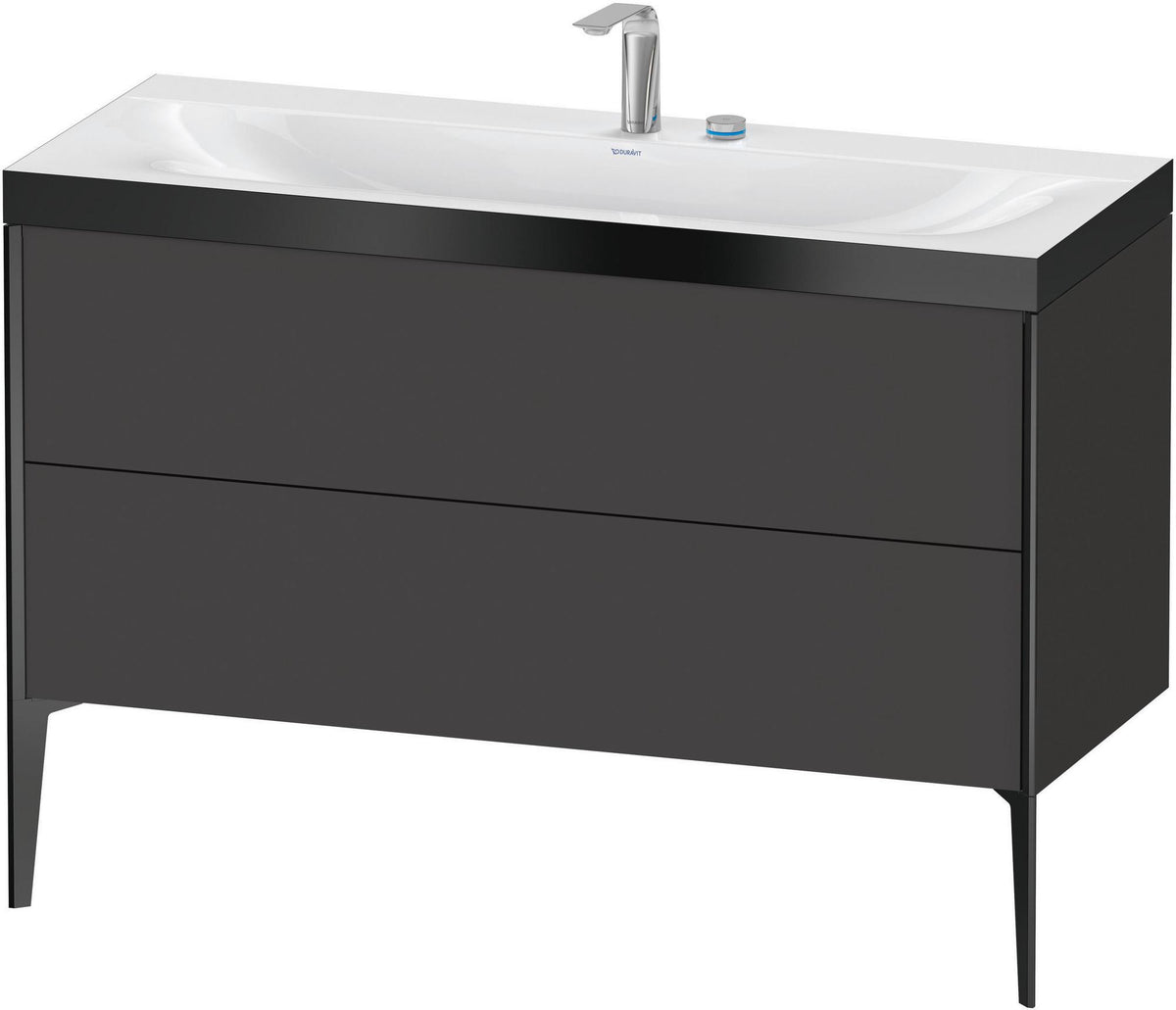 DURAVIT XViu c-bonded Waschtischunterschrank 1200 mm, 2 Auszüge, anthrazit, bodenstehend