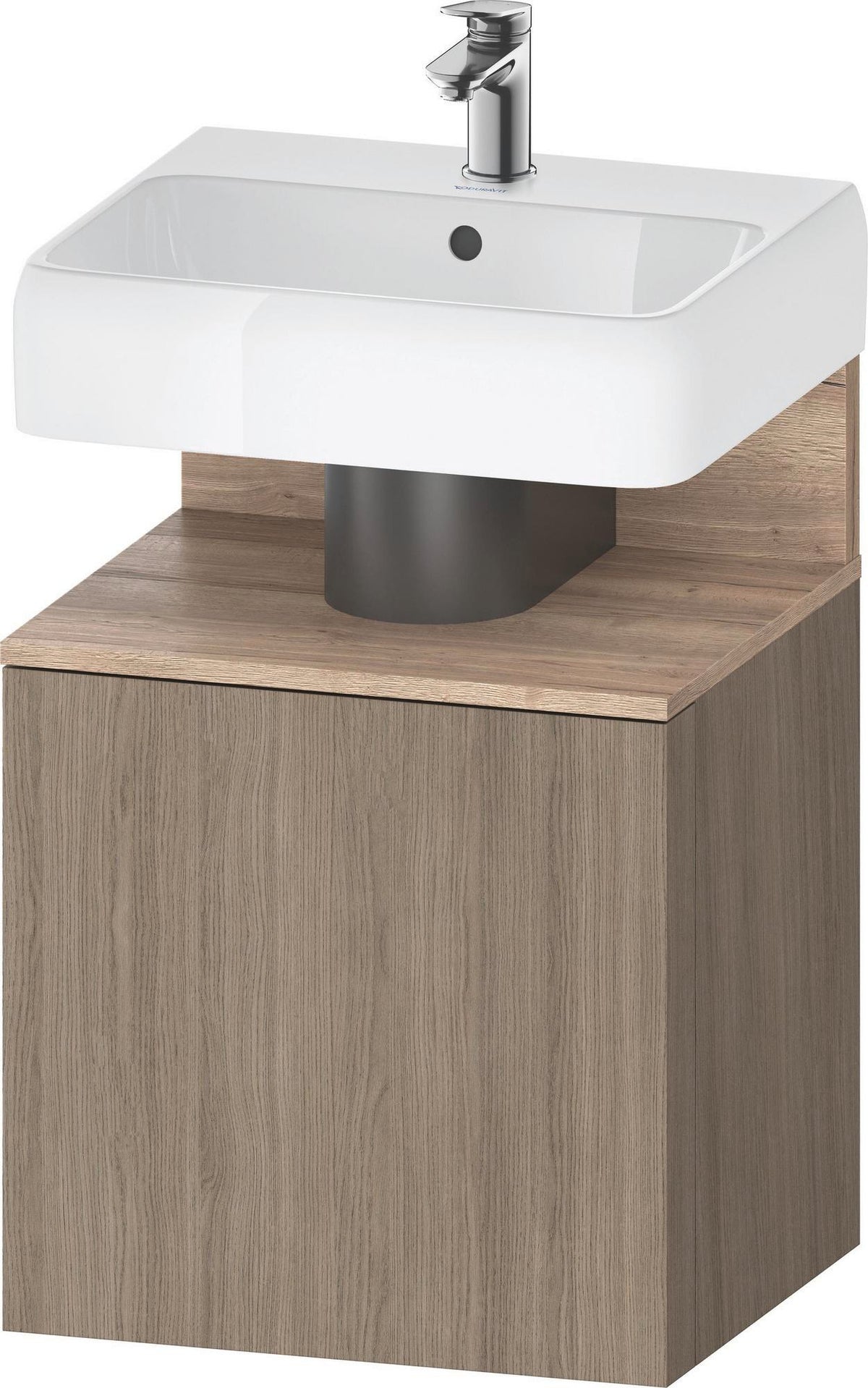 DURAVIT Qatego Waschtischunterbau 490 mm Eiche Terra Matt, 1 Tür rechts, Tip-On