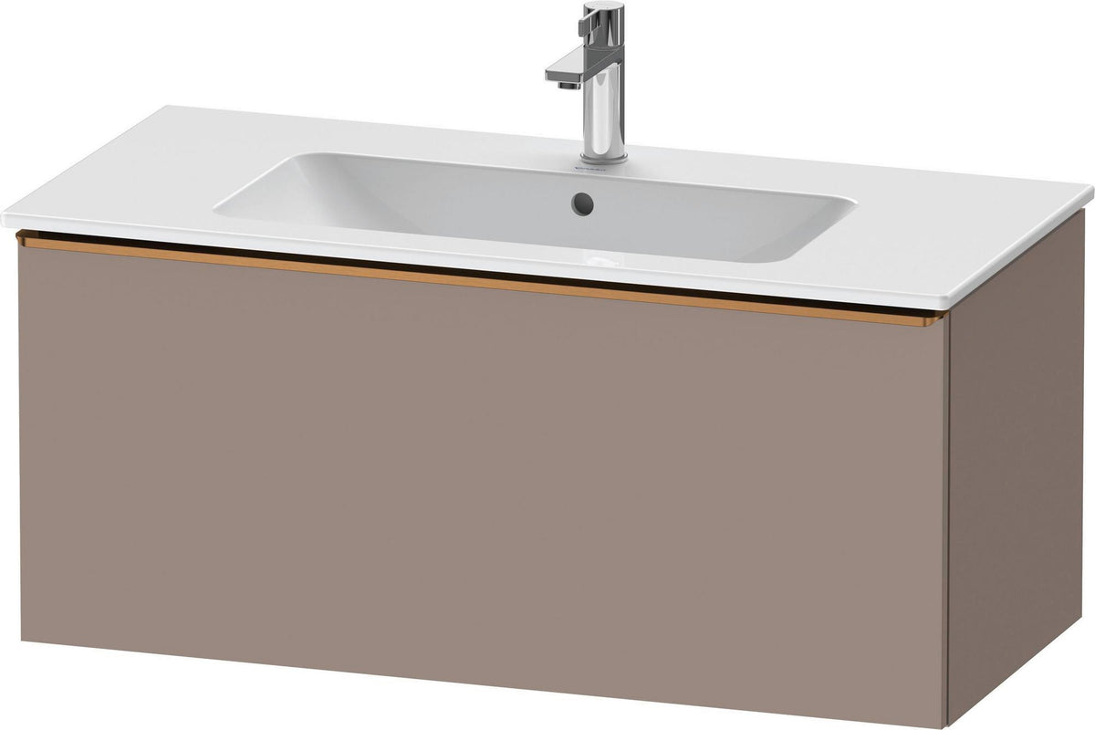 Duravit D-Neo Waschtischunterbau 1010 mm, 1 Auszug, Weiß Matt, Griff Bronze Gebürstet, Wandhängend