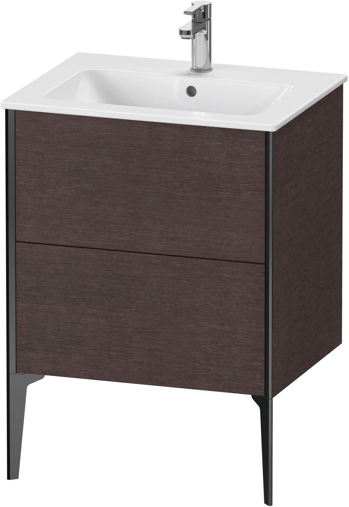 DURAVIT XViu Waschtischunterbau bodenstehend 610 mm, 2 Auszüge, weiß matt – Tip-On & Soft-Close