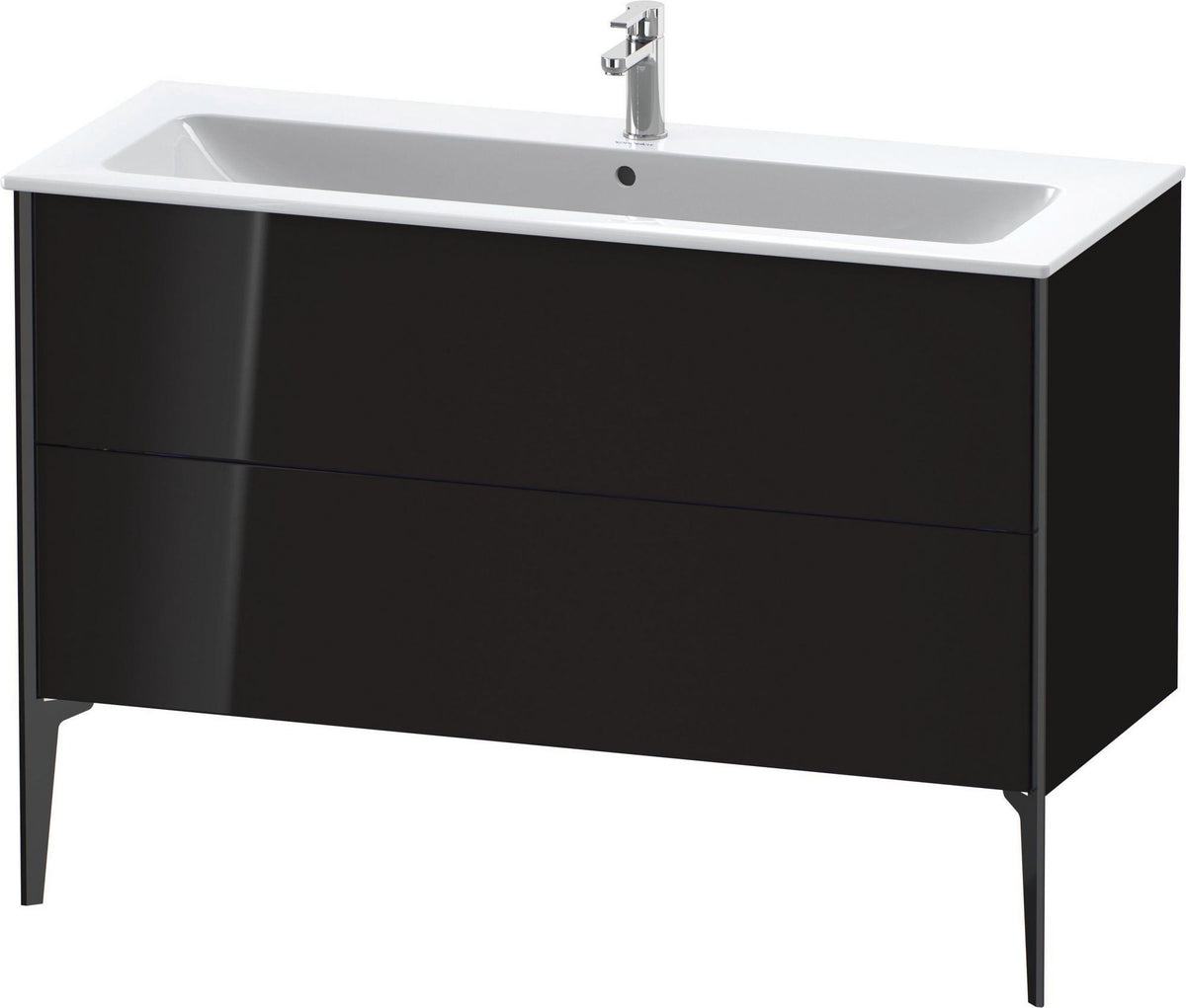 DURAVIT XViu Waschtischunterbau bodenstehend 1210 mm, 2 Auszüge, champagner matt/weiß matt