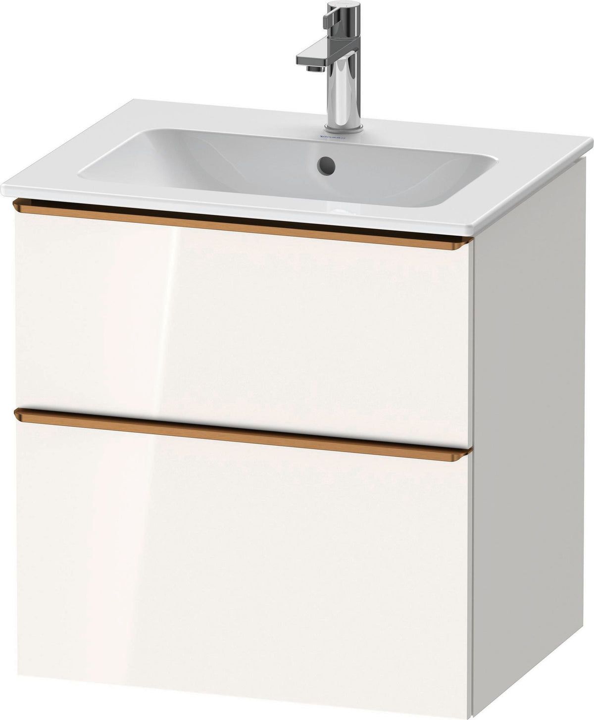 DURAVIT D-Neo Waschtischunterbau 610 mm Eiche Schwarz mit Bronze Griff – wandhängend