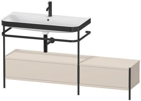 Duravit Waschtischset Happy D.2 Plus 1600x490mm Taupe Supermatt mit Hahnloch und Handtuchhalter